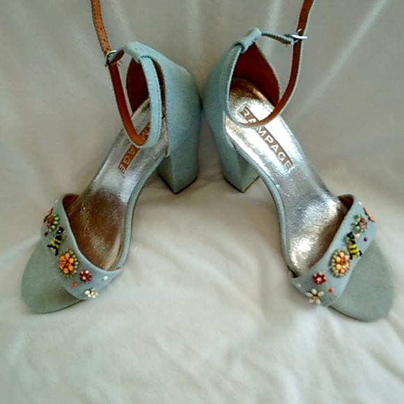 Denim Sandal Heels - Picture 3 of 7